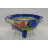 A Clarice Cliff Wilkinson Bizarre Blue Chintz pattern Stamford Art Deco bowl (worn inside the bowl),