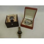 Three gentlemen's wristwatches marked Pulsar, Breitling and Rolex.
