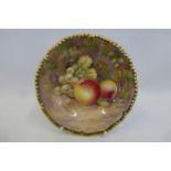 A Royal Worcester painted fruit plate signed B. COX, 15cm diameter.