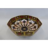 A Royal Crown Derby Old Imari octagonal shaped fruit bowl, 1128 pattern.