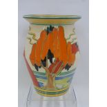 A Clarice Cliff Newport Pottery Fantasque, Bizarre range Solitude pattern 342 vase in very good