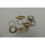 Five pairs of assorted 9ct gold hooped earrings, total weight 9.7g.