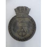 A cast bronze Royal Albert naval plaque.