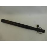 A 19th Century Denham Police (Thames Valley) truncheon with original paint work and decorated with a