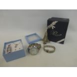 A gentleman's wristwatch marked GILLEX, a lady's Accurist wristwatch, a platinum novelty wall