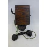 A 1940s railway signal box telephone.