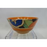 A Clarice Cliff Wilkinson Fantasque bowl (some paint wear).