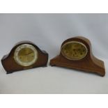 Two wooden cased mantle clocks both with Westminster chimes.