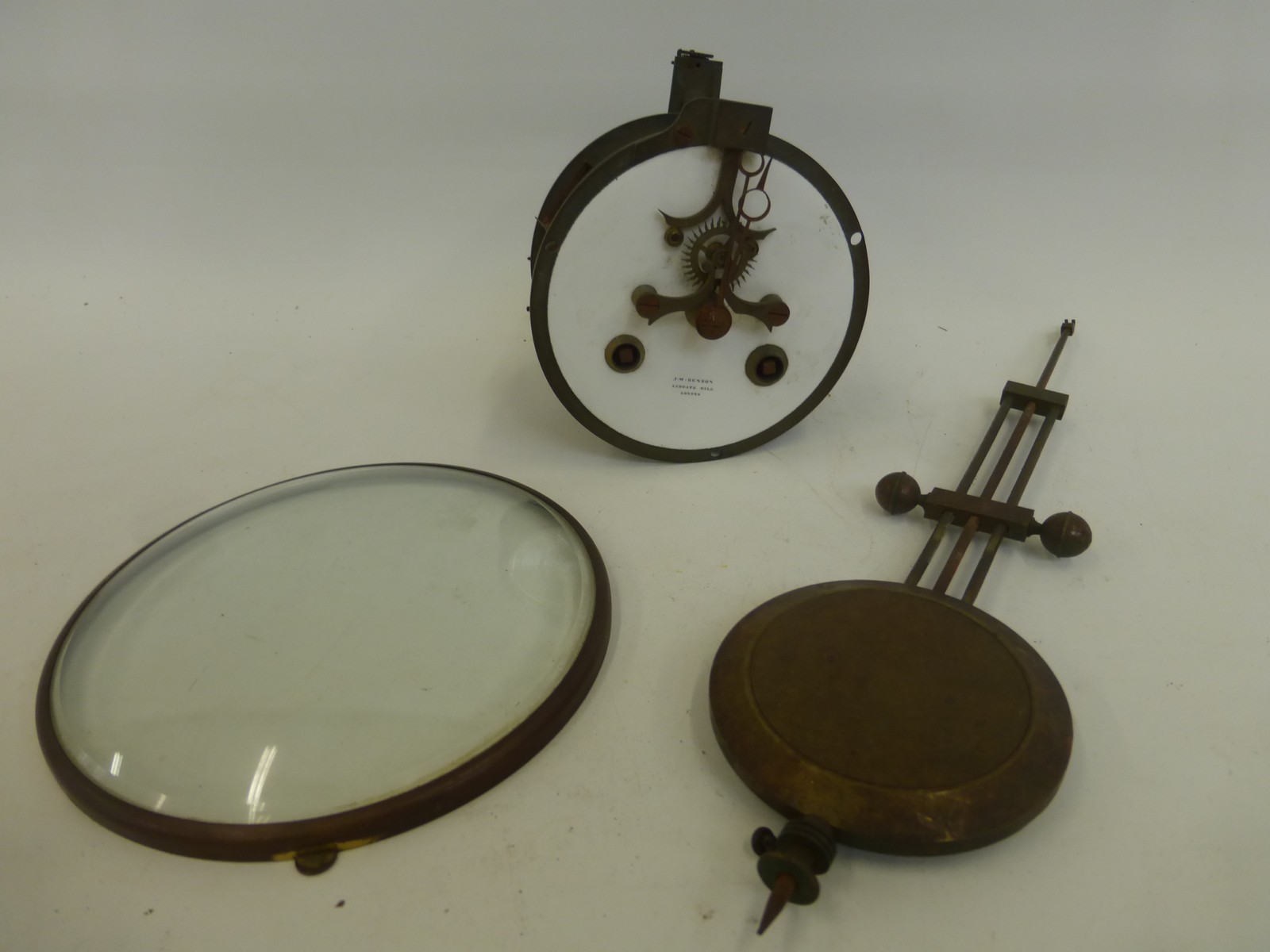 A 19th Century French clock movement with dead beat escapement, inscribed J.W. Benson, Ludgate Hill,