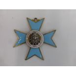 A Bonn Carnival President's enamelled cross inscribed 1909, BONNER GROSSE CARNEVALSGESELLSCHAFT