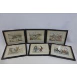 AFTER HENRY ALKEN - "Ideas", a group of six lithographs with hand colouring, each 15 x 12".