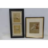 Two comical framed and glazed Cecil Aldin prints depicting dogs.