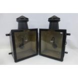 A pair of 19th Century wall mounted gas lanterns by repute from Gloucestershire Magistrates Court,