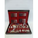 A part cased silver plated kings pattern canteen of cutlery.