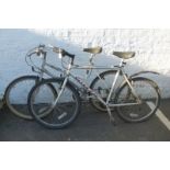 A lady's Free Spirit Mountain bike and a gentleman's Silver Fox mountain bike.