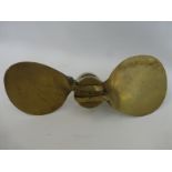 A brass Stuart folding propeller stamped 14X 7LH.