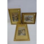 A pair of early 20th Century gilt framed watercolours each monogrammed E.M.C., one titled "