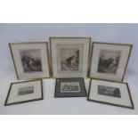 AFTER B. BARKER - three framed and glazed prints of cottages in and near Chippenham, published by W.