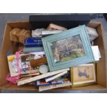 A box of mixed collectables including a Rowney Georgian oil painting set, Hornsea, Danish etc.