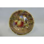 A Royal Worcester painted fruit plate signed B. COX, 15cm diameter.
