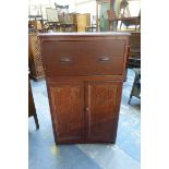 A 19th Century Victorian stained pine cabinet with single drawer above a two door cupboard base.