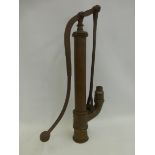 A 19th Century brass waterpump, probably fire, inscribed Earl of Harowby Sandon Hall and dated