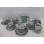 A six setting Denby style coffee/tea set.