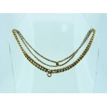 A 9ct yellow gold facetted Chain, with bolt ring attached, 12.2g, total length 30in (75cm)