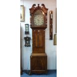 A 19thC mahogany Long Case Clock, the 8-day two-weight movement striking the hours on a bell, with