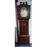 A 19thC inlaid mahogany Long Case Clock, with 8-day two-weight movement, the flame paneling