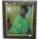 Frederick Bagust (1902-1986) Portrait of an African Woman in green top oil on board 26in x 22in (