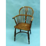 A 19thC elm Windsor Chair, restored.