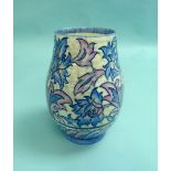 A Charlotte Rhead Vase for Crown Ducal, circa 1930's, tube lined with leaf and flower designs, the