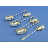 A set of six Victorian silver Dessert Spoons, by Goldsmiths and Silversmiths Company, hallmarked,