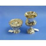 A Victorian silver Goblet, hallmarked London, 1860, with chased foliate decoration, repaired 6in (