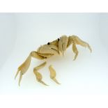 A Japanese ivory articulated model of a Crab, Meiji period (1868-1912), modelled with articulated