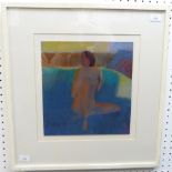 John Fattorini (20thC/21stC) Afternoon Nude oil on board, signed 13in x 12in (33cm x 30.5cm),