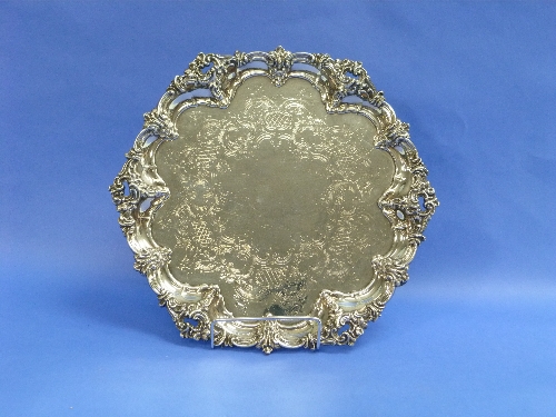 A Victorian silver Salver, by Robinson, Edkins & Aston, hallmarked Birmingham, 1844, with a cast and