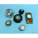 Motoring Memorabilia; Three vintage Smiths Car Clocks, together with another car clock and a Lucas