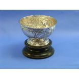 An Edwardian silver Bowl, hallmarked Sheffield, 1903, of circular form on a spreading foot, the