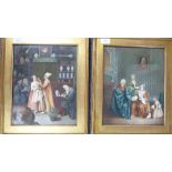 Alberto Prosdocini (Italian, 1852-1925) A pair of interiors depicting lady with servant and