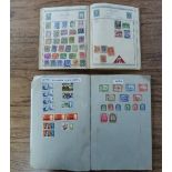 Various Stamps, in mixed condition in an album and notebook including Great Britain 1840 1d black