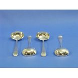 A set of four Victorian silver Ladles, by Josiah Williams & Co., hallmarked Exeter, 1860,