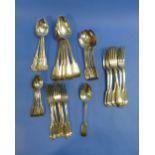 A quantity of silver plated Flatware, including fiddle and thread pattern and kings pattern, some