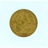 An Edwardian gold Half Sovereign, dated 1902.