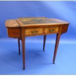 An Edwardian rosewood lady's Desk, of rounded rectangular form with foliate inlaid decoration, the