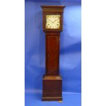 A 19thC thirty hour mahogany longcase Clock, with painted dial and date aperture, the square hood