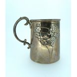 A late Victorian silver Christening Mug, by William Hutton & Sons Ltd., hallmarked Birmingham, 1899,