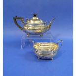 A George V silver Teapot, by Heitzman & Sons, Cardiff, hallmarked London, 1913, with gadrooned
