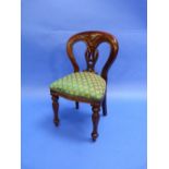 A 20thC apprentice-piece Victorian-style mahogany Dining Chair, of small size, 18in (45.5cm) high.